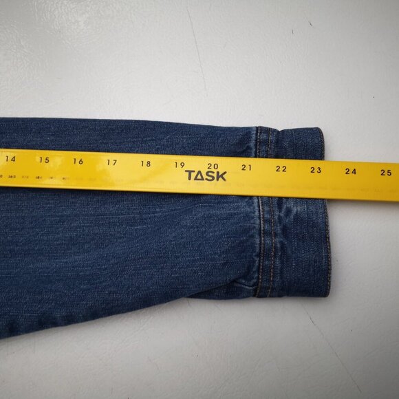 Roaman's Ladies Size 14W Medium Wash Button Closure Jean Jacket - Picture 8 of 12